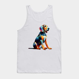 Abstract Colorful Splashed Paint Plott Hound Portrait Tank Top